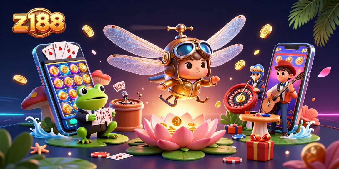 Experience dynamic gaming action at z188 with a 3D scene featuring exciting casino characters and vibrant gameplay.