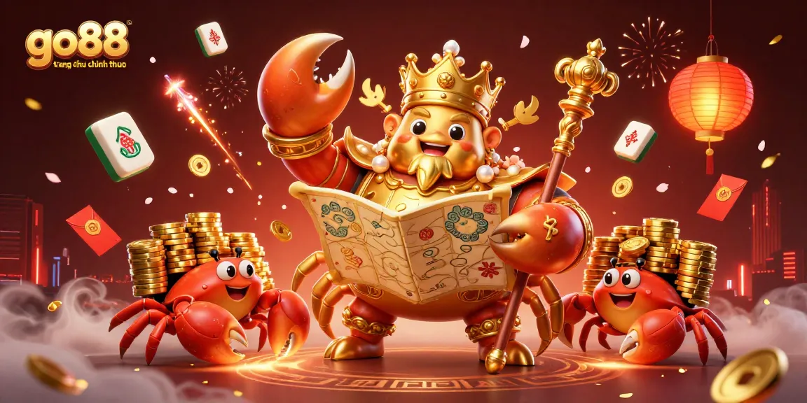 Engage with go88 trang chu chinh thuc showcasing a golden crab emperor in an exciting casino scene.