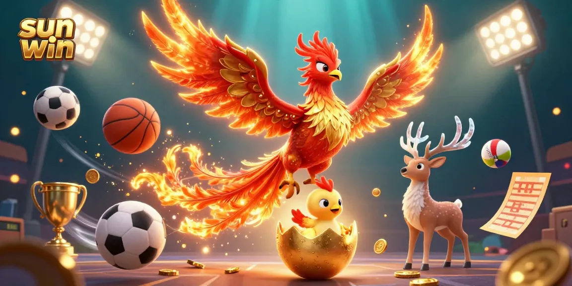 Experience the excitement of sun win with dynamic sports elements and vibrant casino visuals.
