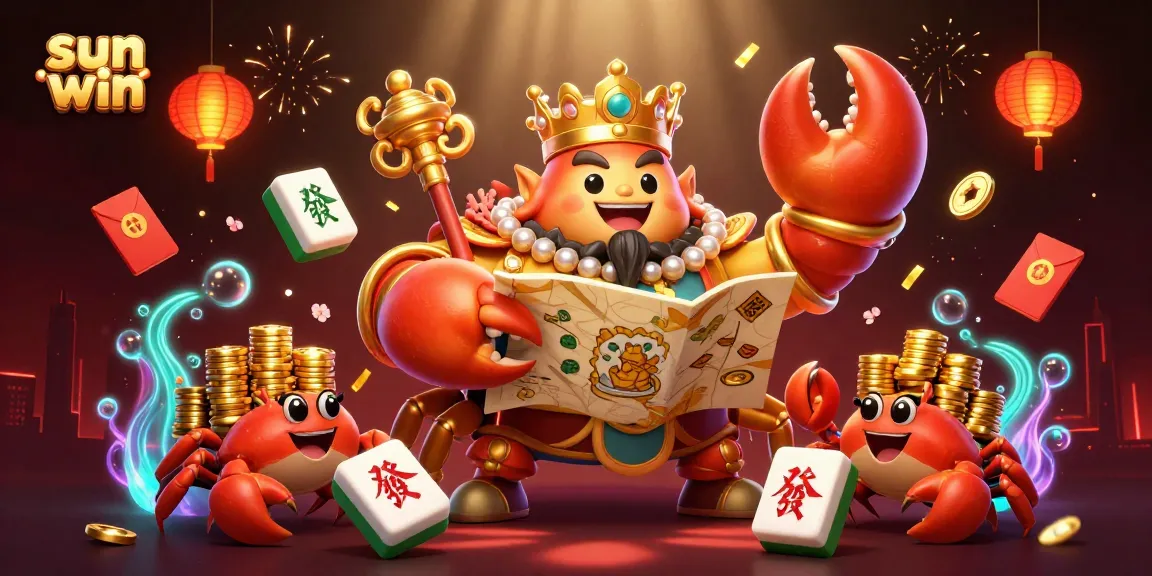 Experience thrilling games at sun win with a colorful crab emperor overseeing the casino action.