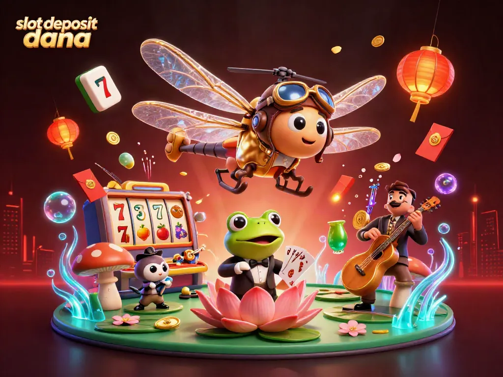 Experience the thrilling action of slot deposit dana with our vibrant and engaging 3D casino illustration.