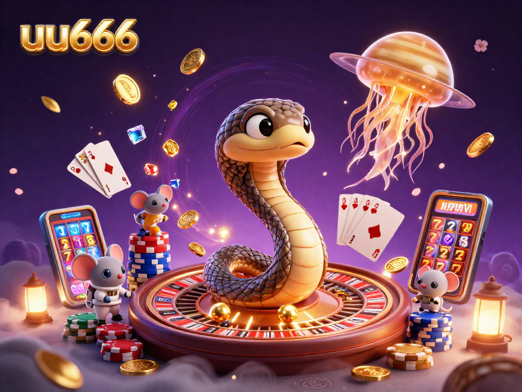 uu666 captivates players with an engaging roulette scene featuring cosmic characters and vibrant game elements.