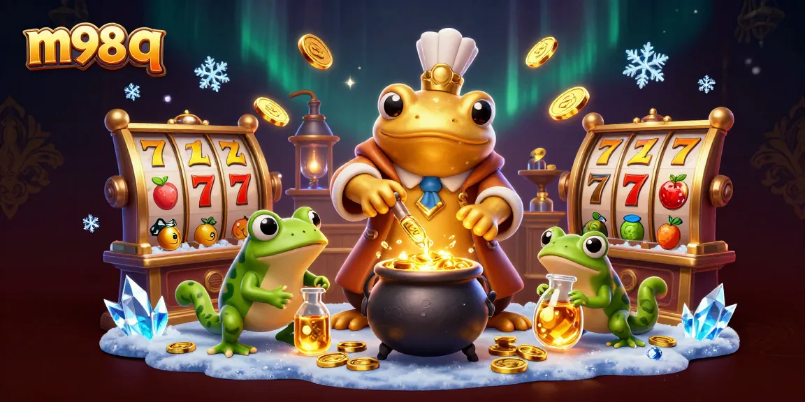 Experience excitement with m98 q in an immersive casino scene filled with dynamic slot reels and gold coins.
